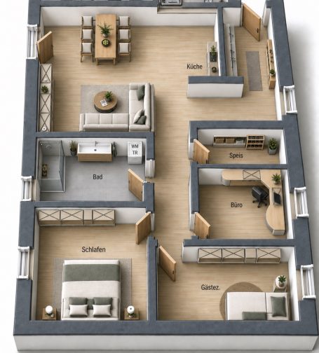 4 Zimmer Grundriss